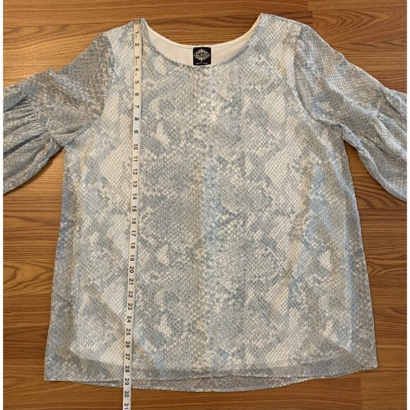 4 For $20 Cal Style Blue Snake Print Tunic Top Size Large - Picture 5 of 8